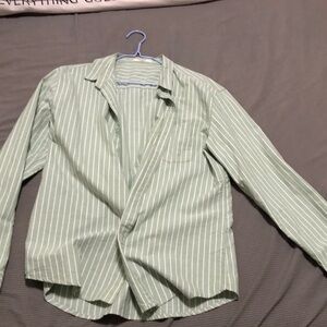 Men's green striped T-shirt